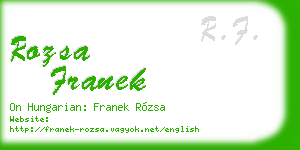 rozsa franek business card